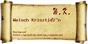 Welsch Krisztián névjegykártya